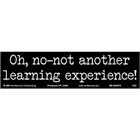 Not Another Learning Experience Bumper Sticker